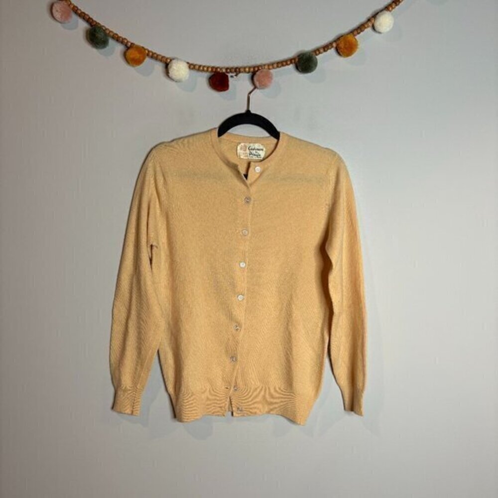 Vintage Cashmere by Pringle beige cardigan sweater